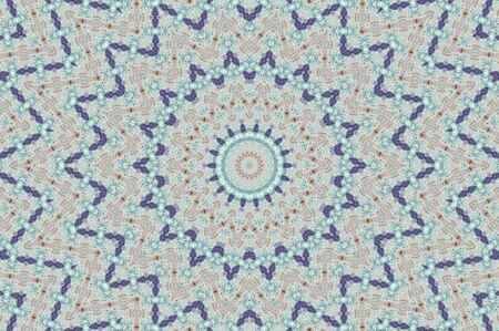 Abstract Colorful Painted Kaleidoscopic Graphic Background. Futuristic Psychedelic Hypnotic Backdrop Pattern With Texture. Folk Ethnic Floral Ornamental Mandala. Vintage Decorative Geometric Mosaicの写真素材