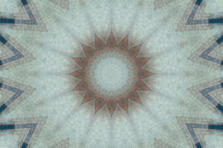 Abstract Colorful Painted Kaleidoscopic Graphic Background. Futuristic Psychedelic Hypnotic Backdrop Pattern With Texture. Folk Ethnic Floral Ornamental Mandala. Vintage Decorative Geometric Mosaicの写真素材