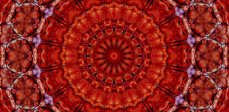 Abstract Colorful Painted Kaleidoscopic Graphic Background. Futuristic Psychedelic Hypnotic Backdrop Pattern With Texture. Folk Ethnic Floral Ornamental Mandala. Vintage Decorative Geometric Mosaicの写真素材