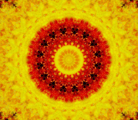 Abstract Colorful Painted Kaleidoscopic Graphic Background. Futuristic Psychedelic Hypnotic Backdrop Pattern With Texture. Folk Ethnic Floral Ornamental Mandala. Vintage Decorative Geometric Mosaicの写真素材