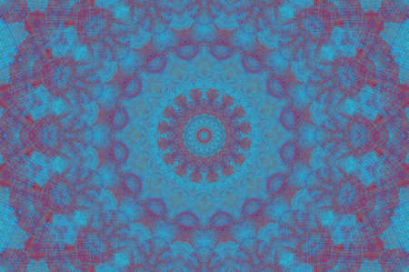 Abstract Colorful Painted Kaleidoscopic Graphic Background. Futuristic Psychedelic Hypnotic Backdrop Pattern With Texture. Folk Ethnic Floral Ornamental Mandala. Vintage Decorative Geometric Mosaicの写真素材
