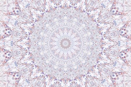 Abstract Colorful Painted Kaleidoscopic Graphic Background. Futuristic Psychedelic Hypnotic Backdrop Pattern With Texture. Folk Ethnic Floral Ornamental Mandala. Vintage Decorative Geometric Mosaicの写真素材