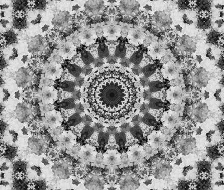 Abstract Colorful Painted Kaleidoscopic Graphic Background. Futuristic Psychedelic Hypnotic Backdrop Pattern With Texture. Folk Ethnic Floral Ornamental Mandala. Vintage Decorative Geometric Mosaicの写真素材