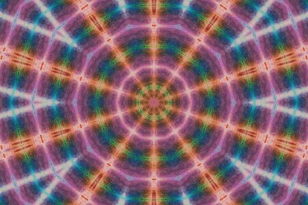 Abstract Colorful Painted Kaleidoscopic Graphic Background. Futuristic Psychedelic Hypnotic Backdrop Pattern With Texture. Folk Ethnic Floral Ornamental Mandala. Vintage Decorative Geometric Mosaicの写真素材