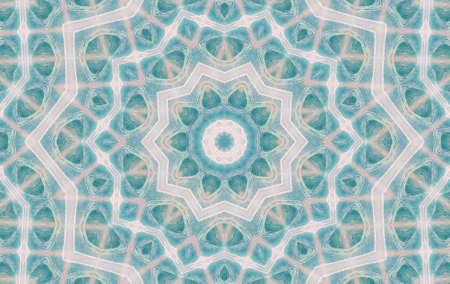 Abstract Colorful Painted Kaleidoscopic Graphic Background. Futuristic Psychedelic Hypnotic Backdrop Pattern With Texture. Folk Ethnic Floral Ornamental Mandala. Vintage Decorative Geometric Mosaicの写真素材