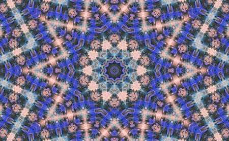 Abstract Colorful Painted Kaleidoscopic Graphic Background. Futuristic Psychedelic Hypnotic Backdrop Pattern With Texture. Folk Ethnic Floral Ornamental Mandala. Vintage Decorative Geometric Mosaicの写真素材