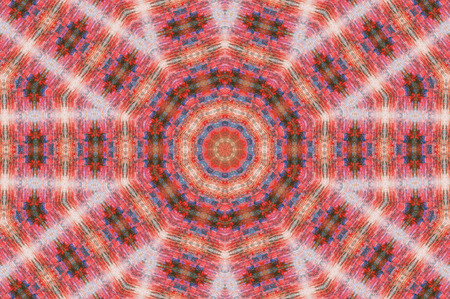 Abstract Colorful Painted Kaleidoscopic Graphic Background. Futuristic Psychedelic Hypnotic Backdrop Pattern With Texture. Folk Ethnic Floral Ornamental Mandala. Vintage Decorative Geometric Mosaicの写真素材