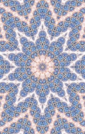 Abstract Colorful Painted Kaleidoscopic Graphic Background. Futuristic Psychedelic Hypnotic Backdrop Pattern With Texture. Folk Ethnic Floral Ornamental Mandala. Vintage Decorative Geometric Mosaicの写真素材