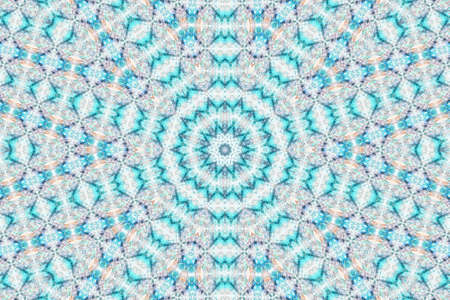 Abstract Colorful Painted Kaleidoscopic Graphic Background. Futuristic Psychedelic Hypnotic Backdrop Pattern With Texture. Folk Ethnic Floral Ornamental Mandala. Vintage Decorative Geometric Mosaicの写真素材