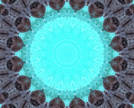 Abstract Colorful Painted Kaleidoscopic Graphic Background. Futuristic Psychedelic Hypnotic Backdrop Pattern With Texture. Folk Ethnic Floral Ornamental Mandala. Vintage Decorative Geometric Mosaicの写真素材