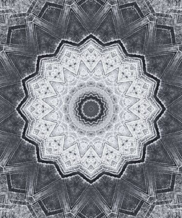 Abstract Colorful Painted Kaleidoscopic Graphic Background. Futuristic Psychedelic Hypnotic Backdrop Pattern With Texture. Folk Ethnic Floral Ornamental Mandala. Vintage Decorative Geometric Mosaicの写真素材