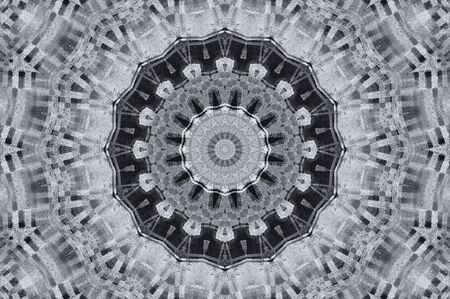 Abstract Colorful Painted Kaleidoscopic Graphic Background. Futuristic Psychedelic Hypnotic Backdrop Pattern With Texture. Folk Ethnic Floral Ornamental Mandala. Vintage Decorative Geometric Mosaicの写真素材
