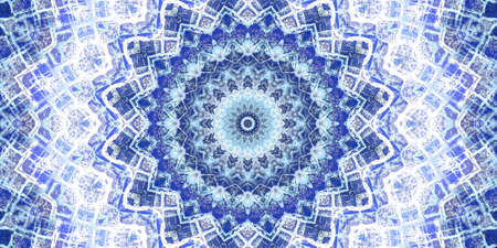 Abstract Colorful Painted Kaleidoscopic Graphic Background. Futuristic Psychedelic Hypnotic Backdrop Pattern With Texture. Folk Ethnic Floral Ornamental Mandala. Vintage Decorative Geometric Mosaicの写真素材