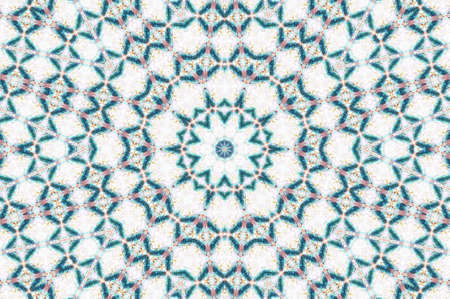Abstract Colorful Painted Kaleidoscopic Graphic Background. Futuristic Psychedelic Hypnotic Backdrop Pattern With Texture. Folk Ethnic Floral Ornamental Mandala. Vintage Decorative Geometric Mosaicの写真素材