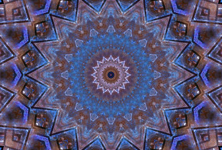 Abstract Colorful Painted Kaleidoscopic Graphic Background. Futuristic Psychedelic Hypnotic Backdrop...