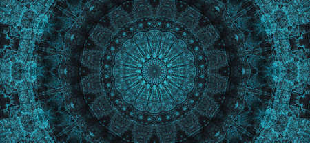 Abstract Colorful Painted Kaleidoscopic Graphic Background. Futuristic Psychedelic Hypnotic Backdrop Pattern With Texture. Folk Ethnic Floral Ornamental Mandala. Vintage Decorative Geometric Mosaicの写真素材