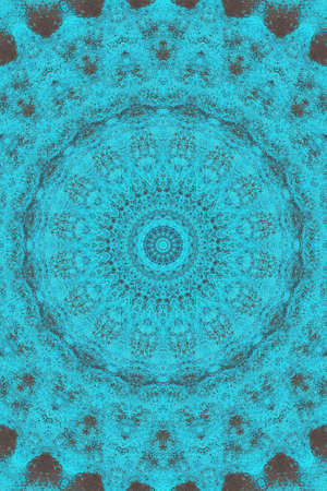 Abstract Colorful Painted Kaleidoscopic Graphic Background. Futuristic Psychedelic Hypnotic Backdrop Pattern With Texture. Folk Ethnic Floral Ornamental Mandala. Vintage Decorative Geometric Mosaicの写真素材