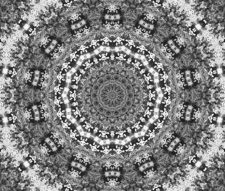 Abstract Colorful Painted Kaleidoscopic Graphic Background. Futuristic Psychedelic Hypnotic Backdrop Pattern With Texture. Folk Ethnic Floral Ornamental Mandala. Vintage Decorative Geometric Mosaicの写真素材
