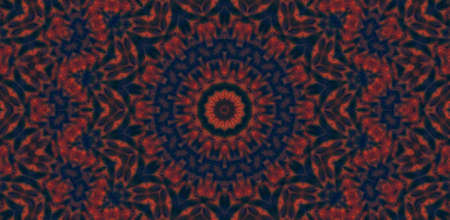 Abstract Colorful Painted Kaleidoscopic Graphic Background. Futuristic Psychedelic Hypnotic Backdrop Pattern With Texture. Folk Ethnic Floral Ornamental Mandala. Vintage Decorative Geometric Mosaicの写真素材