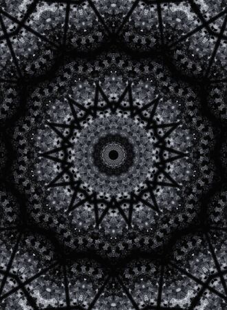 Abstract Colorful Painted Kaleidoscopic Graphic Background. Futuristic Psychedelic Hypnotic Backdrop Pattern With Texture. Folk Ethnic Floral Ornamental Mandala. Vintage Decorative Geometric Mosaicの写真素材