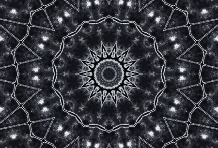 Abstract Colorful Painted Kaleidoscopic Graphic Background. Futuristic Psychedelic Hypnotic Backdrop Pattern With Texture. Folk Ethnic Floral Ornamental Mandala. Vintage Decorative Geometric Mosaicの写真素材