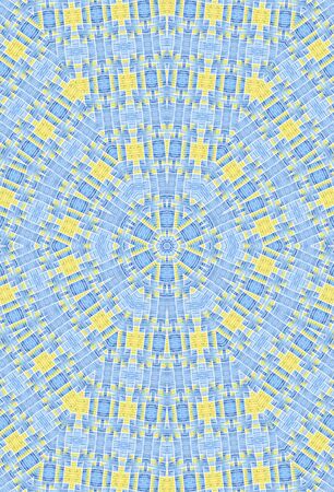 Abstract Colorful Painted Kaleidoscopic Graphic Background. Futuristic Psychedelic Hypnotic Backdrop Pattern With Texture. Folk Ethnic Floral Ornamental Mandala. Vintage Decorative Geometric Mosaicの写真素材