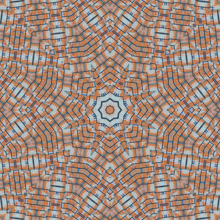 Abstract Colorful Painted Kaleidoscopic Graphic Background. Futuristic Psychedelic Hypnotic Backdrop Pattern With Texture. Folk Ethnic Floral Ornamental Mandala. Vintage Decorative Geometric Mosaicの写真素材