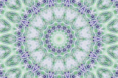 Abstract Colorful Painted Kaleidoscopic Graphic Background. Futuristic Psychedelic Hypnotic Backdrop Pattern With Texture. Folk Ethnic Floral Ornamental Mandala. Vintage Decorative Geometric Mosaicの写真素材