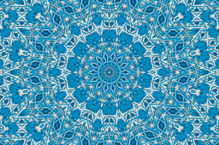 Abstract Colorful Painted Kaleidoscopic Graphic Background. Futuristic Psychedelic Hypnotic Backdrop Pattern With Texture. Folk Ethnic Floral Ornamental Mandala. Vintage Decorative Geometric Mosaicの写真素材