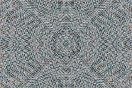 Abstract Colorful Painted Kaleidoscopic Graphic Background. Futuristic Psychedelic Hypnotic Backdrop Pattern With Texture. Folk Ethnic Floral Ornamental Mandala. Vintage Decorative Geometric Mosaicの写真素材