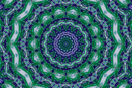 Abstract Colorful Painted Kaleidoscopic Graphic Background. Futuristic Psychedelic Hypnotic Backdrop Pattern With Texture. Folk Ethnic Floral Ornamental Mandala. Vintage Decorative Geometric Mosaicの写真素材