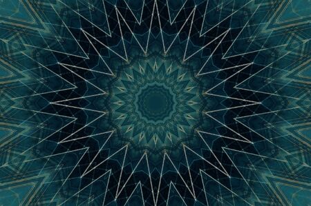 Abstract Colorful Painted Kaleidoscopic Graphic Background. Futuristic Psychedelic Hypnotic Backdrop Pattern With Texture. Folk Ethnic Floral Ornamental Mandala. Vintage Decorative Geometric Mosaicの写真素材