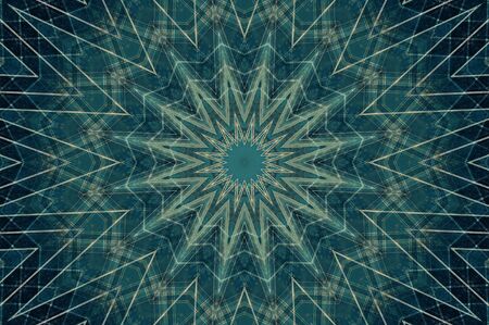 Abstract Colorful Painted Kaleidoscopic Graphic Background. Futuristic Psychedelic Hypnotic Backdrop Pattern With Texture. Folk Ethnic Floral Ornamental Mandala. Vintage Decorative Geometric Mosaicの写真素材