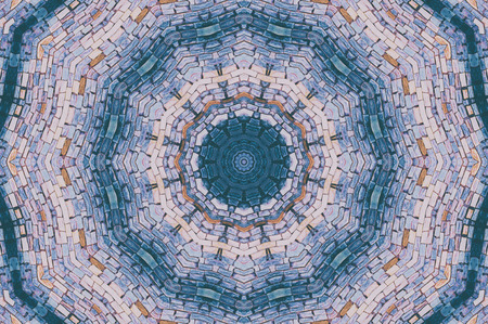 Abstract Colorful Painted Kaleidoscopic Graphic Background. Futuristic Psychedelic Hypnotic Backdrop Pattern With Texture. Folk Ethnic Floral Ornamental Mandala. Vintage Decorative Geometric Mosaicの写真素材