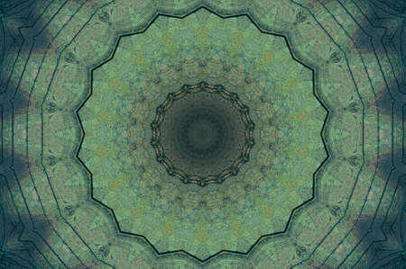 Abstract Colorful Painted Kaleidoscopic Graphic Background. Futuristic Psychedelic Hypnotic Backdrop Pattern With Texture. Folk Ethnic Floral Ornamental Mandala. Vintage Decorative Geometric Mosaicの写真素材