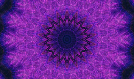 Abstract Colorful Painted Kaleidoscopic Graphic Background. Futuristic Psychedelic Hypnotic Backdrop Pattern With Texture. Folk Ethnic Floral Ornamental Mandala. Vintage Decorative Geometric Mosaicの写真素材