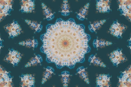 Abstract Colorful Painted Kaleidoscopic Graphic Background. Futuristic Psychedelic Hypnotic Backdrop...