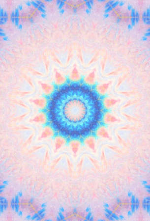 Abstract Colorful Painted Kaleidoscopic Graphic Background. Futuristic Psychedelic Hypnotic Backdrop Pattern With Texture. Folk Ethnic Floral Ornamental Mandala. Vintage Decorative Geometric Mosaicの写真素材