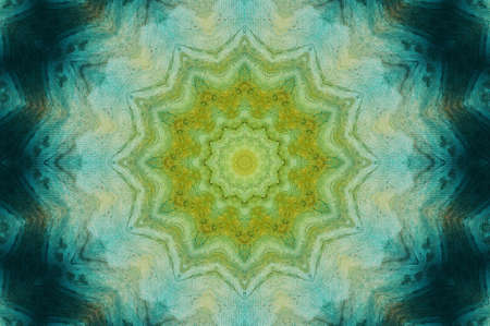 Abstract Colorful Painted Kaleidoscopic Graphic Background. Futuristic Psychedelic Hypnotic Backdrop Pattern With Texture. Folk Ethnic Floral Ornamental Mandala. Vintage Decorative Geometric Mosaicの写真素材