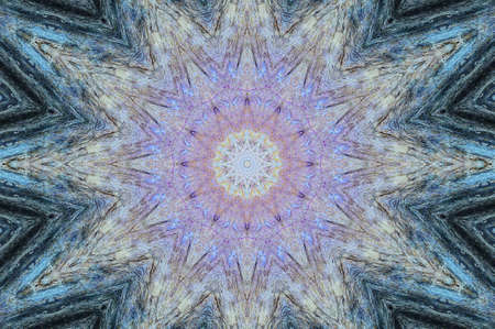 Abstract Colorful Painted Kaleidoscopic Graphic Background. Futuristic Psychedelic Hypnotic Backdrop Pattern With Texture. Folk Ethnic Floral Ornamental Mandala. Vintage Decorative Geometric Mosaicの写真素材