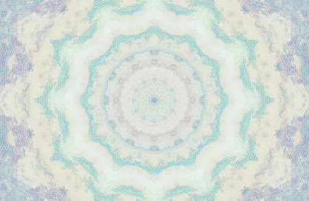 Abstract Colorful Painted Kaleidoscopic Graphic Background. Futuristic Psychedelic Hypnotic Backdrop Pattern With Texture. Folk Ethnic Floral Ornamental Mandala. Vintage Decorative Geometric Mosaicの写真素材