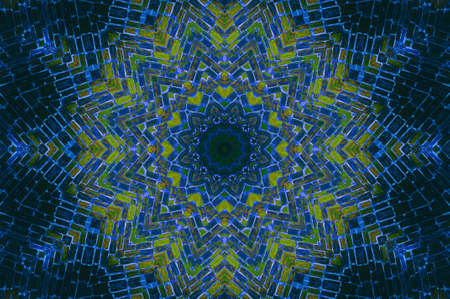 Abstract Colorful Painted Kaleidoscopic Graphic Background. Futuristic Psychedelic Hypnotic Backdrop...