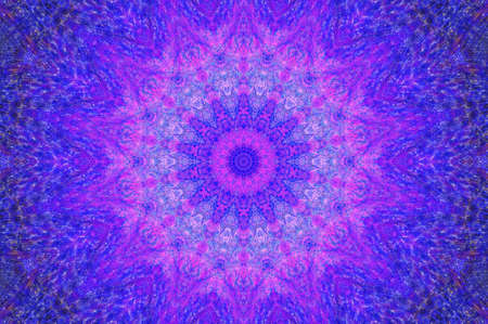 Abstract Colorful Painted Kaleidoscopic Graphic Background. Futuristic Psychedelic Hypnotic Backdrop Pattern With Texture. Folk Ethnic Floral Ornamental Mandala. Vintage Decorative Geometric Mosaicの写真素材