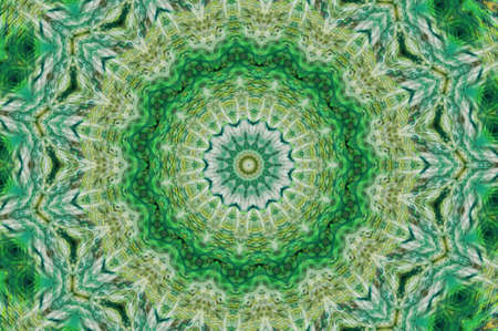 Abstract Colorful Painted Kaleidoscopic Graphic Background. Futuristic Psychedelic Hypnotic Backdrop Pattern With Texture. Folk Ethnic Floral Ornamental Mandala. Vintage Decorative Geometric Mosaicの写真素材