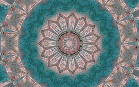 Abstract Colorful Painted Kaleidoscopic Graphic Background. Futuristic Psychedelic Hypnotic Backdrop Pattern With Texture. Folk Ethnic Floral Ornamental Mandala. Vintage Decorative Geometric Mosaicの写真素材