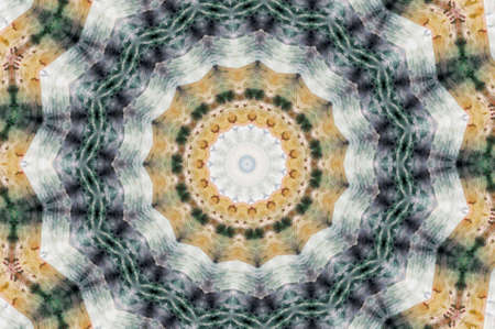 Abstract Colorful Painted Kaleidoscopic Graphic Background. Futuristic Psychedelic Hypnotic Backdrop Pattern With Texture. Folk Ethnic Floral Ornamental Mandala. Vintage Decorative Geometric Mosaicの写真素材