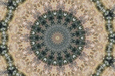 Abstract Colorful Painted Kaleidoscopic Graphic Background. Futuristic Psychedelic Hypnotic Backdrop Pattern With Texture. Folk Ethnic Floral Ornamental Mandala. Vintage Decorative Geometric Mosaicの写真素材