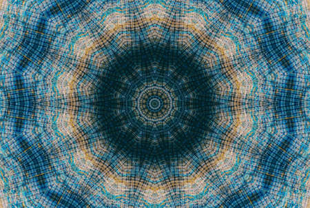 Abstract Colorful Painted Kaleidoscopic Graphic Background. Futuristic Psychedelic Hypnotic Backdrop Pattern With Texture. Folk Ethnic Floral Ornamental Mandala. Vintage Decorative Geometric Mosaicの写真素材