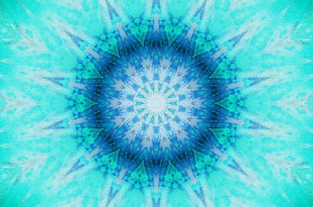 Abstract Colorful Painted Kaleidoscopic Graphic Background. Futuristic Psychedelic Hypnotic Backdrop Pattern With Texture. Folk Ethnic Floral Ornamental Mandala. Vintage Decorative Geometric Mosaicの写真素材