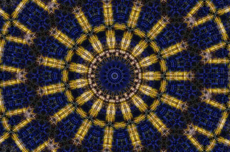 Abstract Colorful Painted Kaleidoscopic Graphic Background. Futuristic Psychedelic Hypnotic Backdrop Pattern With Texture. Folk Ethnic Floral Ornamental Mandala. Vintage Decorative Geometric Mosaicの写真素材